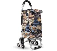Carrito de compras ligero para subir escaleras con 6 ruedas, capacidad de 36 L, marco de aluminio duradero y bolsa Oxford extraíble para un fácil transporte de comestibles