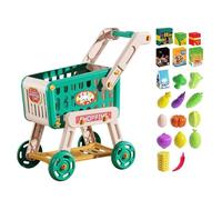 Carrito De Compras para Niños Pequeños,Carrito Juguete Supermercado Accesorios Cocina Infantil - Juego Simbólico Educativo Juguetes Cocina Actividades Aprendizaje Preescolar Cumpleaños Fiestas