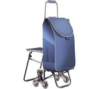 Carrito De Compras Plegable con Asiento Y Funda Impermeable - Carrito Sube Escaleras con 6 Ruedas De Goma - Plegable Y Portátil,C