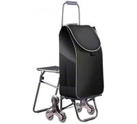 Carrito De Compras Plegable con Asiento Y Funda Impermeable - Carrito Sube Escaleras con 6 Ruedas De Goma - Plegable Y Portátil,E