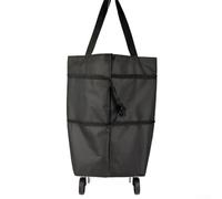 Carrito de compras plegable con bolsa, carrito portátil ligero con ruedas para comestibles, lavandería y suministros de picnic (es negro)