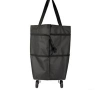 Carrito de compras plegable con bolsa de tela Oxford, diseño portátil con ruedas giratorias que proporcionan un fácil manejo para carreras de comestibles y necesidades de transporte diarias (es negro)