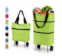Carrito De Compras Plegable con Ruedas, Bolsa Tipo Carrito Reutilizable,Bolsa PortáTil E Impermeable, Gran Capacidad para Compras, LavanderíA, Viajes, Supermercado Y Camping (A)