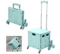 Carrito de compras plegable con tapa, mango de aluminio, carrito plegable con ruedas resistentes, escalador de escaleras de uso diario