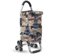 Carrito de compras plegable ligero con marco de aluminio, ruedas grandes y silenciosas, bolsa impermeable desmontable para un transporte de comestibles sin esfuerzo y comodidad de compra