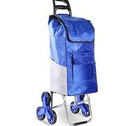 Carrito de compras plegable para subir escaleras, tela Oxford, carrito utilitario para comestibles, equipaje y artículos esenciales, ligero y diseño para un fácil transporte