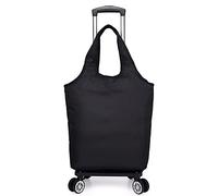 Carrito de compras plegable portátil con bolsa extraíble de aleación de aluminio 2 en 1 con 4 ruedas para viajes de supermercado y picnic