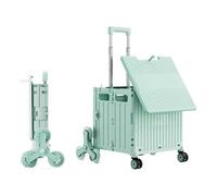 Carrito de compras plegable robusto con ruedas para subir escaleras y mango ajustable, diseño compacto y versátil para compras de comestibles y aventuras de camping