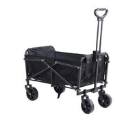 Carrito de Compras portátil y Plegable for Acampar al Aire Libre, for Picnic, con Ruedas Todoterreno, Resistente(Black)