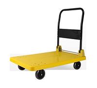 Carrito de empuje plegable con asas de metal, camión de plataforma resistente con ruedas de cubierta de resina para una fácil movilidad, ideal para equipaje y herramienta de mudanza, carrito plegable