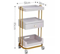 Carrito de Esteticista con Ruedas, Carrito rodante Multiusos para salón de Belleza, Carrito de manicura, Organizador de Almacenamiento móvil, Carrito de peluquería con Ruedas para SPA de Belleza (B)