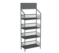 Carrito de exhibición de 4 capas, estante de mercado para comestibles, cocina, para, sala de descanso, mercados de agricultores, ideal para frutas y productos secos