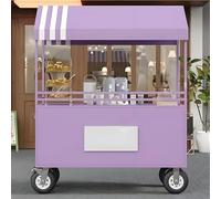 Carrito de exhibición de quiosco con toldo, estante de concesión de cabina de alimentos, puesto de postre del vendedor para helado/juguete, para mercado de comida callejera y eventos