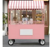 Carrito de exhibición de quiosco con toldo, estante de concesión de cabina de alimentos, puesto de postre del vendedor para helado/juguete, para mercado de comida callejera y eventos