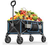 Carrito de Festival con Ruedas - Carro de Camping Plegable para jardín con Mango Ajustable, Plegable, para Playa, Picnic, Compras, Pesca al Aire Libre