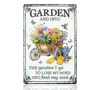 Carrito De Flores para Jardín El Jardín Al Que Voy Letrero De Metal Letrero De Estaño Vintage Cartel De Chapa para Biblioteca Dormitorio Cueva 30X40cm