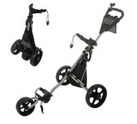 Carrito de Golf de 3 Ruedas, Plegable, con Bolsa Isotérmica, Manillar Ajustable en Múltiples Ángulos y Freno de Pie, de Alta Capacidad de Carga(Gray)