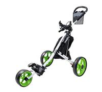 Carrito de Golf de 3 Ruedas, Plegable, con Bolsa Isotérmica, Manillar Ajustable en Múltiples Ángulos y Freno de Pie, de Alta Capacidad de Carga(White)