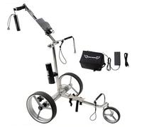 Carrito de golf eléctrico con control remoto, acero inoxidable ultraligero, batería de litio recargable, accesorios completos con bolsa de transporte y cubierta de lluvia