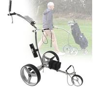 Carrito de golf eléctrico con control remoto, carrito de empuje de 3 ruedas, motor dual, alcance de 20 km, ajuste de 9 velocidades, funciones de crucero y memoria