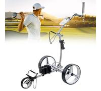 Carrito de golf eléctrico plegable, carrito de golf de 3 ruedas con control remoto con batería de litio de 24 V 10 A y motor dual de 400 W para navegación sin esfuerzo