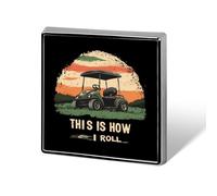 Carrito de golf vintage Así es como ruedo Broche cuadrado Alfileres Insignia de metal Pin de solapa Chaqueta Sombrero Bolso Accesorios Decoración