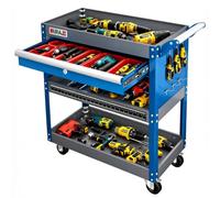 Carrito de Herramientas con Ruedas de 3capas,Carro de Herramientas de Metal con cajón Grande y Estante bloqueables,Carro de Almacenamiento para Herramientas de Transporte,Puede Contener Equipo Pesado