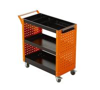 Carrito de herramientas de garaje de 3 niveles con asa, organizador de servicio de reparación resistente para mecánicos de automóviles, solución de almacenamiento, carrito de herramientas móvil