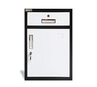 Carrito de herramientas rodante con cajón de 2 capas resistente al óxido, mesa multifuncional con ruedas para taller o cobertizo de herramientas, blanco y negro