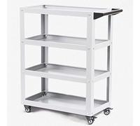 Carrito de herramientas rodante resistente con estante de 4 niveles, carrito de servicio comercial para almacenamiento de herramientas mecánicas, estante organizador de piezas para garaje, taller