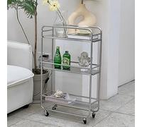 Carrito de isla de cocina rodante con almacenamiento, carrito utilitario de acero inoxidable con ruedas, carrito de café móvil para comedor y sala de estar