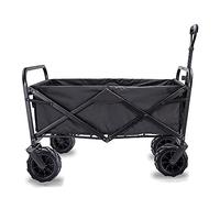 Carrito de jardín plegable, carrito de compras multiusos resistente para acampar al aire libre y playa, 4 ruedas, capacidad de carga de 190 libras, carro utilitario portátil