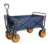 Carrito de jardín plegable con ruedas - Carrito portátil para uso al aire libre - Ideal para ir de compras, acampar y viajar - Remolque para fácil instalación