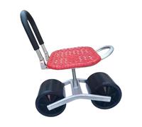 Carrito de Jardín Rodante con Asiento Giratorio 360 Grados Metálico