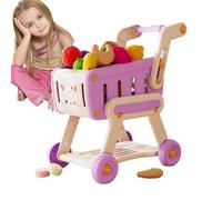 Carrito De Juegos Niños - Carro de Juguetes - Juego de Juguetes Trolley Para Niños, Diversión Comprar Con Comida Fantasía | Trolley Toy Set Para Juego De Rol, Carro De Compras Juguetes Also