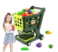 Carrito de la compra - Carro de la compra de juguetes | Juego de carrito de la compra con cajas de comida de juguete | Juegos de rol con estructura estable para cumpleaños, Año Nuevo, Navidad, Día del