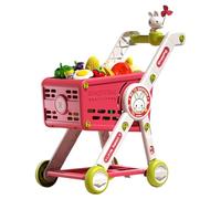 Carrito de la compra de juguetes | Carro de la compra para niños, juego de rol, carrito interactivo para niños pequeños, niñas, cumpleaños, guardería