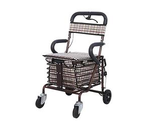 Carrito de la compra para ancianos, carrito de compras resistente con asiento, 4 ruedas, ayuda médica para caminar, plegable, andador rodante de accionamiento, marco de aleación de aluminio de calidad