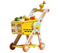 Carrito de la compra para niños | Girello para niños | Carrito de juguete Food | con 20 piezas -juegos de frutas y verduras - Mango educativo ajustable
