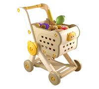 Carrito De La Compra para Niños | Juego De Juguete Carrito De La Compra para Juego Simbólico | Juguetes Educativos con Frutas Y Verduras De Imitación para Niños Que Empiezan A Caminar Mayores De 3