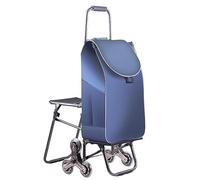 Carrito de la compra plegable - Carrito para subir escaleras con 6 ruedas de goma, cubierta impermeable, plegable y portátil ayudante de comestibles