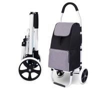 Carrito de la compra plegable, Collapsible Shopping Cart With Removable Bag 2 20cm Silent Wheels 40L 50kg Multicolor(A)