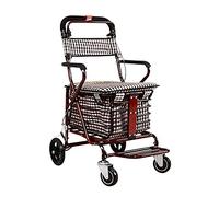 Carrito de la compra plegable con 4 ruedas y asiento, carrito para subir escaleras para comestibles, picnics, almacenamiento en el hogar, carrito utilitario para un fácil transporte y comodidad