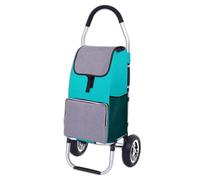 Carrito de la compra plegable con bolsa impermeable desmontable, carrito de comestibles ligero con ruedas sólidas todoterreno para acampar y ir de compras