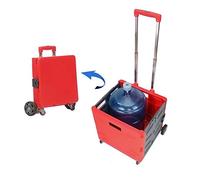 Carrito de la compra plegable con tapa de 4 ruedas, carrito de comestibles portátil para exteriores, carrito de almacenamiento de 65 litros para coche, carrito de escalada de escaleras, perfecto para