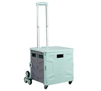 Carrito de la compra plegable con tapa, fácil escalador de 50 l/70 l, contenedor de almacenamiento rodante para comestibles con asa, portátil, para uso en exteriores