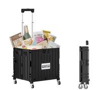 Carrito De La Compra Plegable,Interior Exterior Equipaje De Mano,Portátil Duradero Almacenamiento Maletas Carrito Para Con Ajustable Asa Telescópica Y 4 Ruedas Giratorias Desmontables