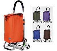 Carrito de la compra plegable para escalar escaleras con bolsa impermeable, carrito de comestibles rodante de 50 kg de capacidad, carrito utilitario resistente con ruedas para un fácil transporte