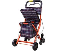 Carrito de la compra, práctico andador plegable con asiento, bolsa y sistema de freno doble, ayuda de movilidad ligera para ir de compras, pasear y mucho más