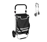 Carrito de la Compra Relaxdays, 2 Ruedas Grandes, Bolsa isotérmica, Bolsa extraíble, 45 l, hasta 35 kg, Plegable, Negro